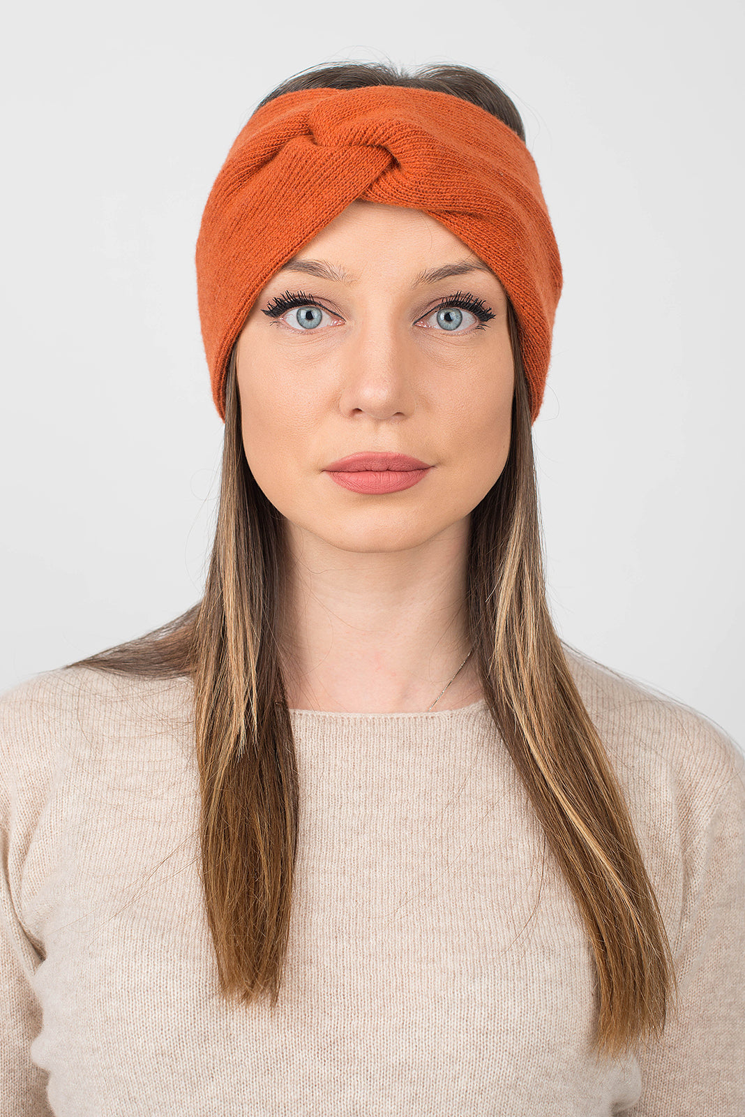Haarband aus Kaschmir-Mischgewebe, Farbe Orange | Dalle Piane Cashmere
