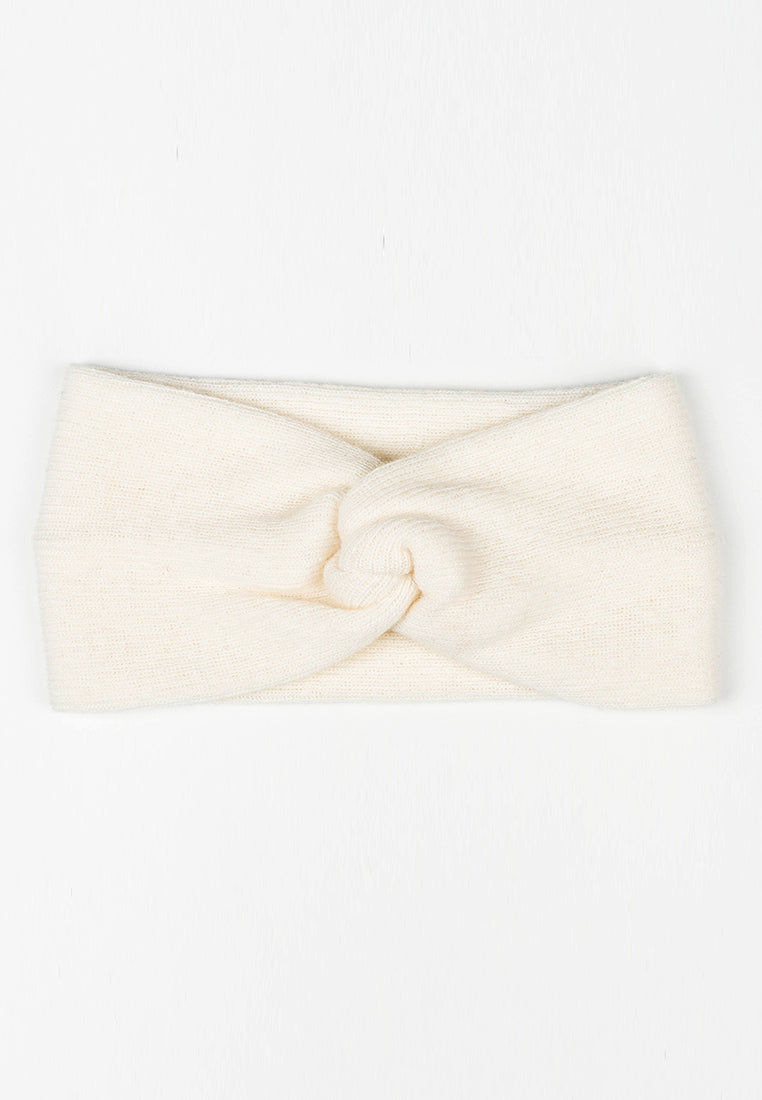 Haarband aus Kaschmir-Mischgewebe, Farbe Creme, Ansicht 3 | Dalle Piane Cashmere