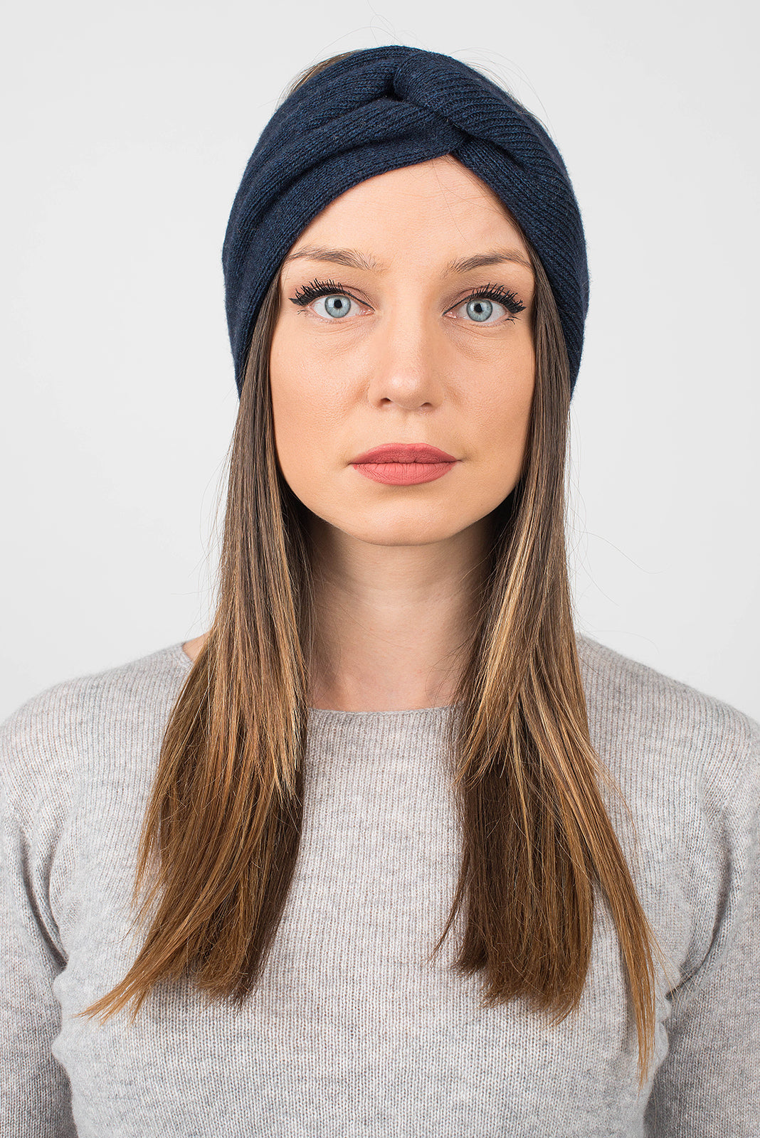 Haarband aus Kaschmir-Mischgewebe, Farbe Blau | Dalle Piane Cashmere