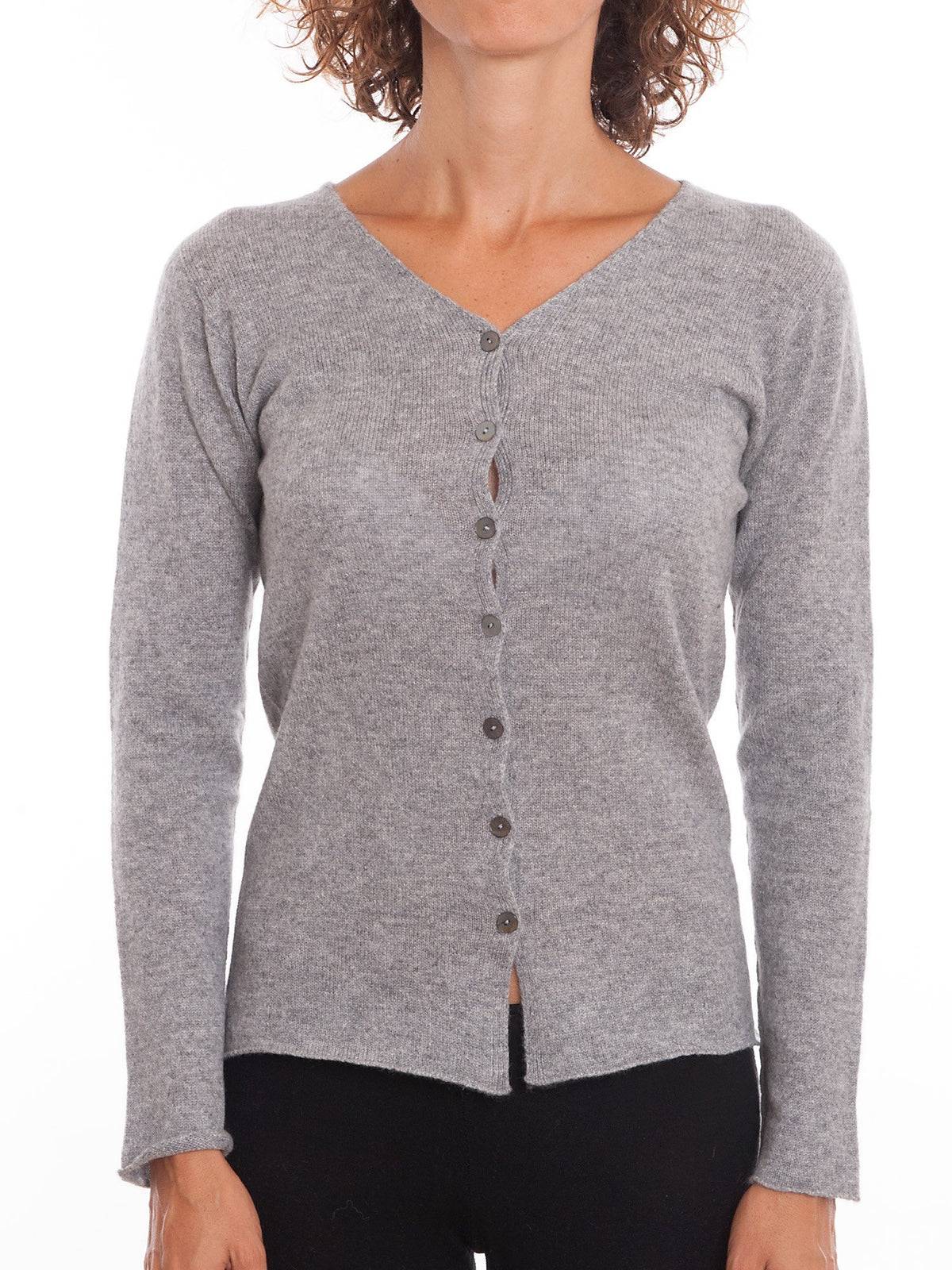 Strickjacke aus 100 % Kaschmir, Farbe Grau | Dalle Piane Cashmere