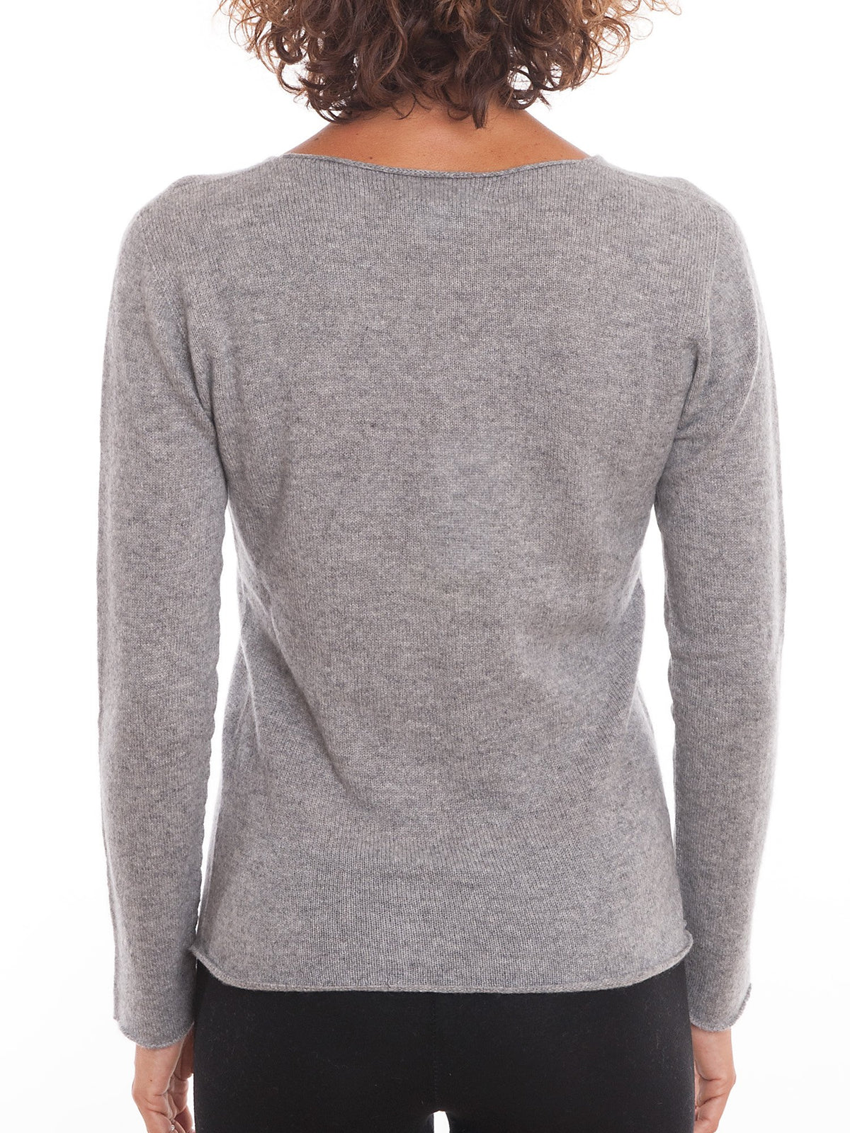 Strickjacke aus 100 % Kaschmir, Farbe Grau, Ansicht 4 | Dalle Piane Cashmere