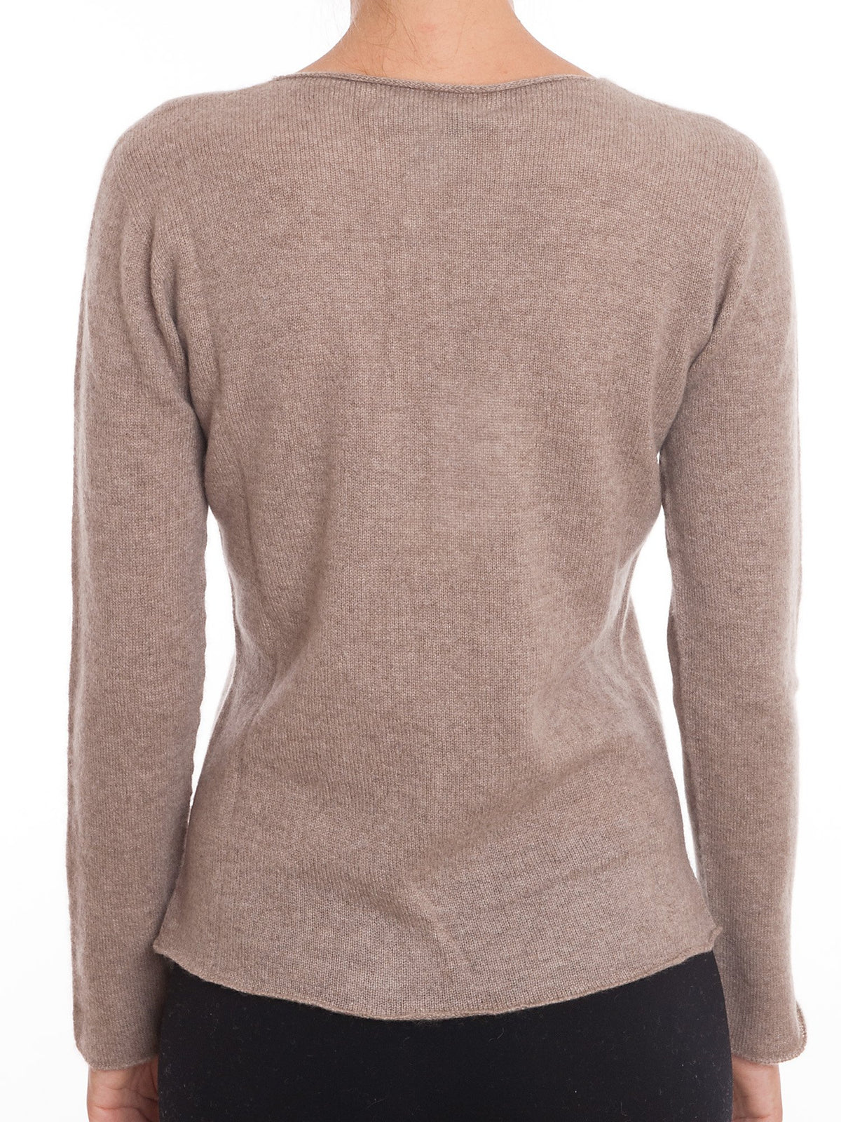 Strickjacke aus 100 % Kaschmir, Farbe Nerz, Ansicht 2 | Dalle Piane Cashmere