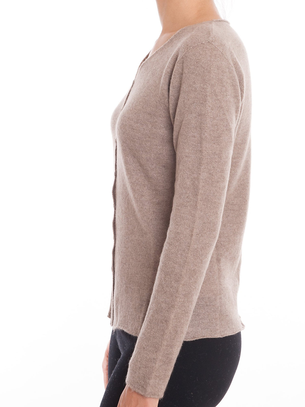 Strickjacke aus 100 % Kaschmir, Farbe Nerz, Ansicht 3 | Dalle Piane Cashmere
