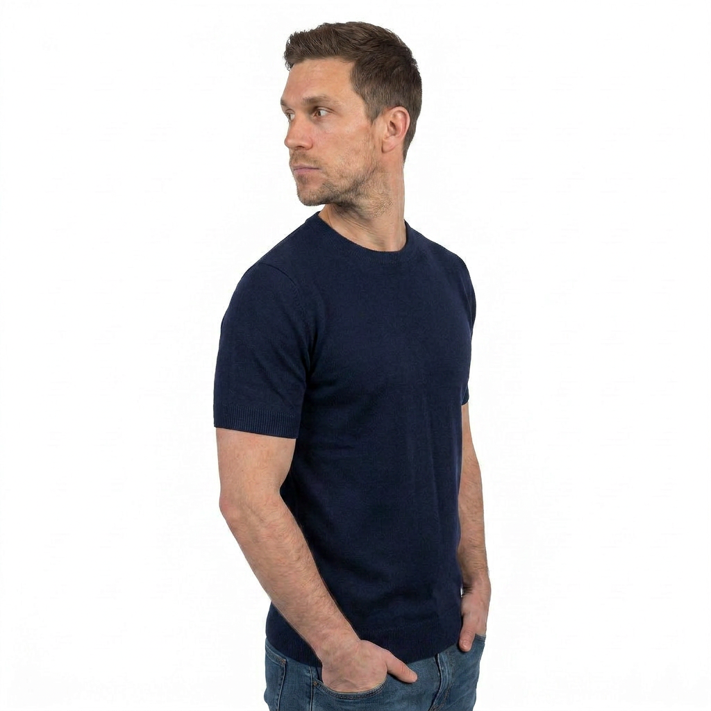 T-Shirt mit kurzen Ärmeln 100 % Baumwolle, Farbe Schwarz, Ansicht 5 | Dalle Piane Cashmere