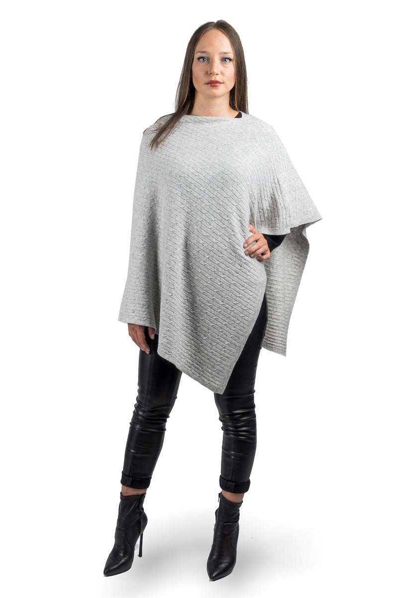 Geflochtener Poncho aus Kaschmirmischung