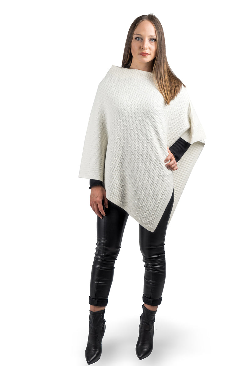 Geflochtener Poncho aus Kaschmirmischung