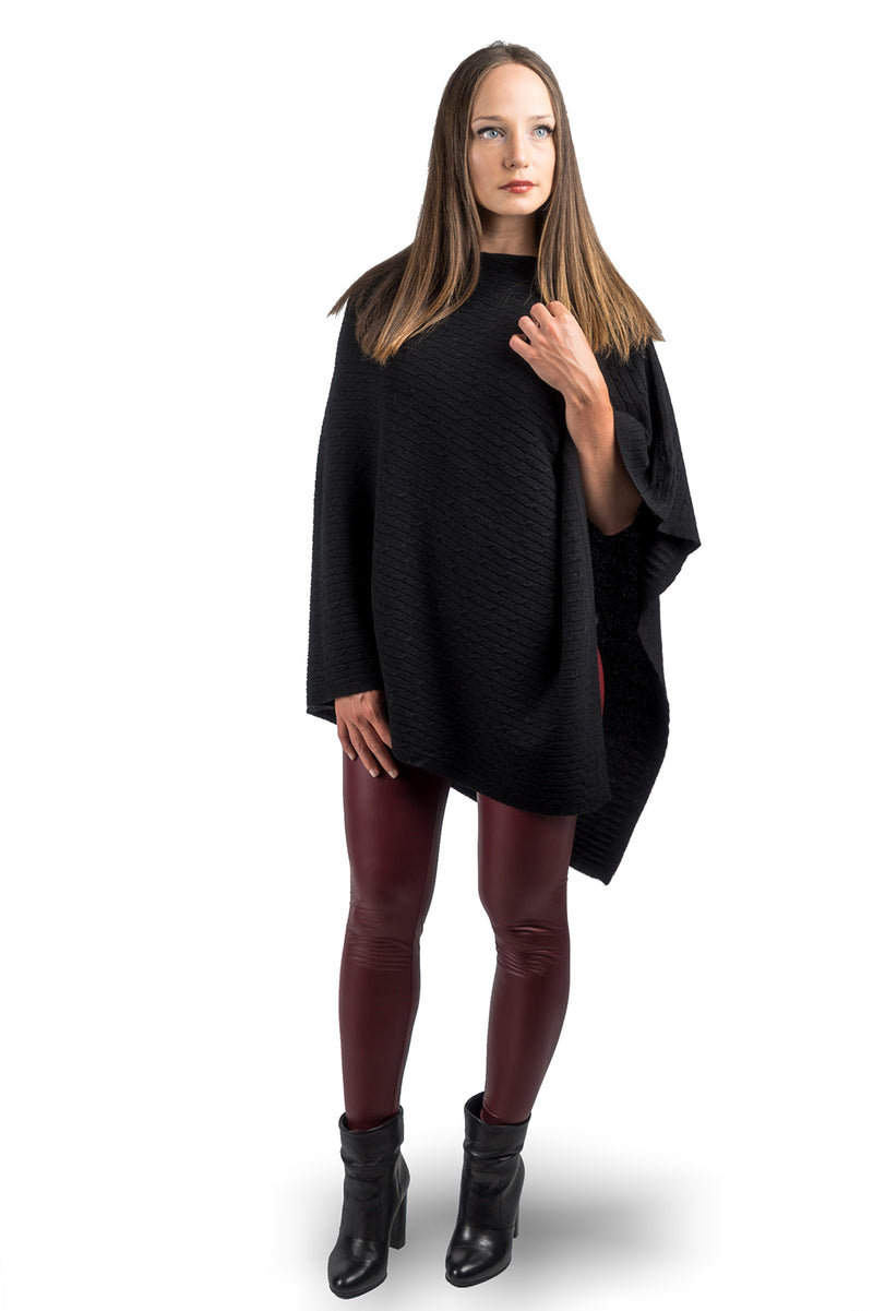 Geflochtener Poncho aus Kaschmirmischung
