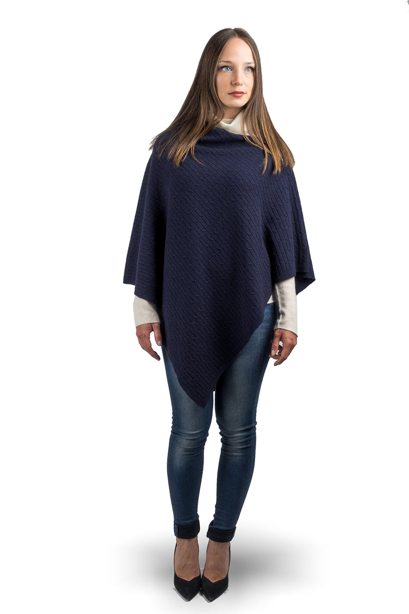 Geflochtener Poncho aus Kaschmirmischung | Dalle Piane Cashmere