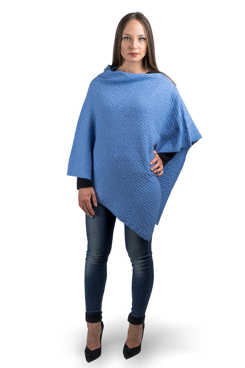 Geflochtener Poncho aus Kaschmirmischung