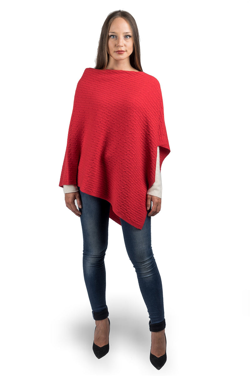 Geflochtener Poncho aus Kaschmirmischung | Dalle Piane Cashmere