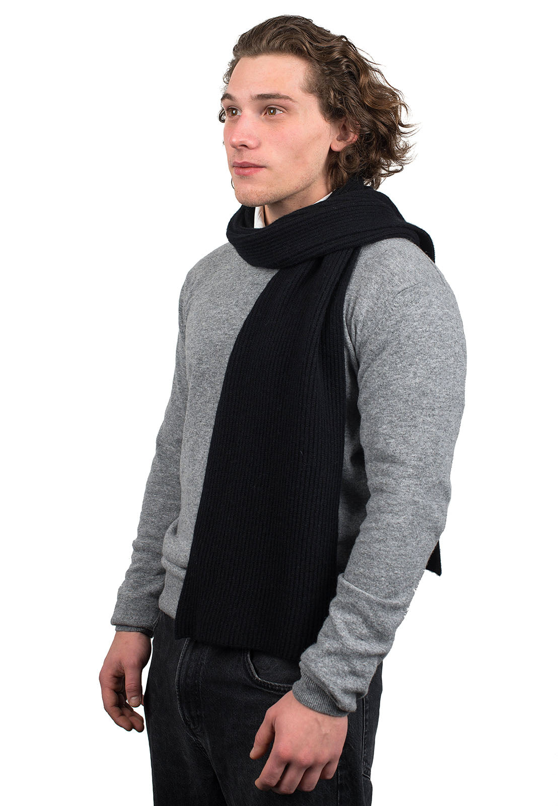 Rippenstich Schal 100 % Kaschmir, Farbe Violett, Ansicht 5 | Dalle Piane Cashmere