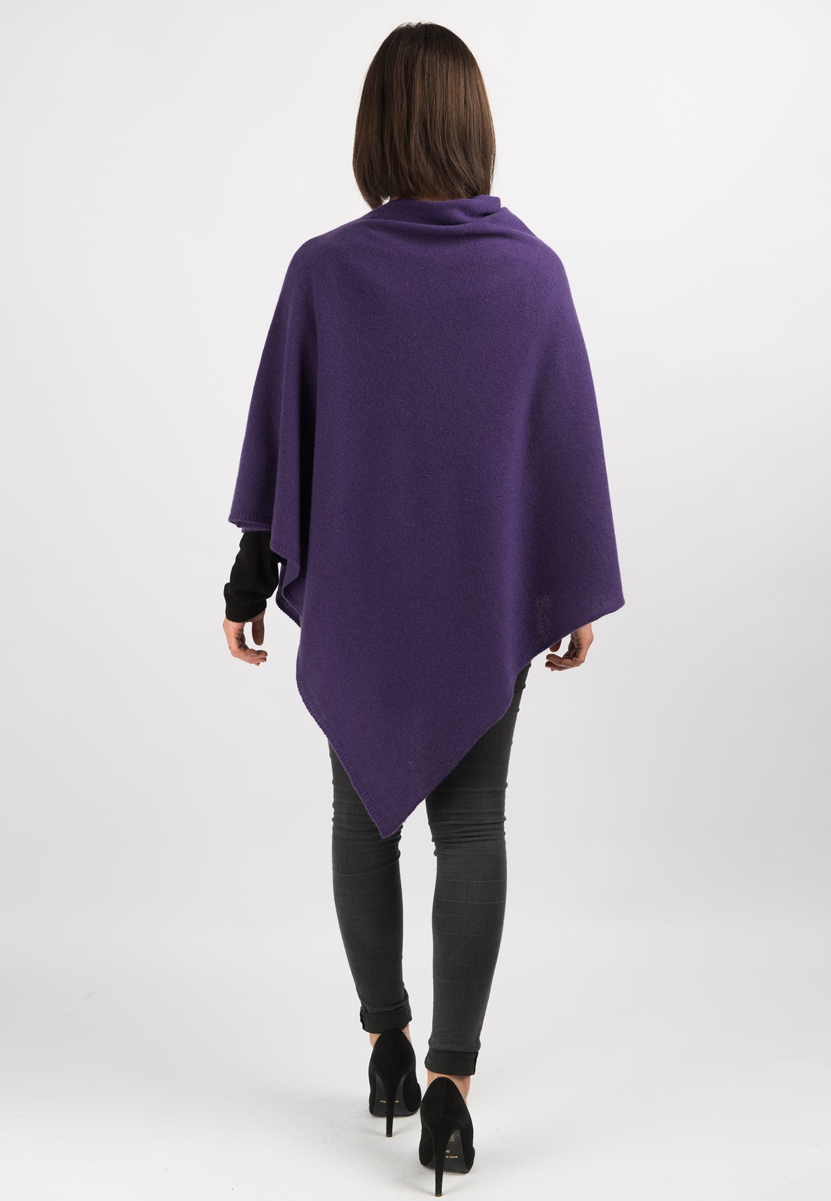 Poncho 100 % Kaschmir, Farbe Violett, Ansicht 3 | Dalle Piane Cashmere