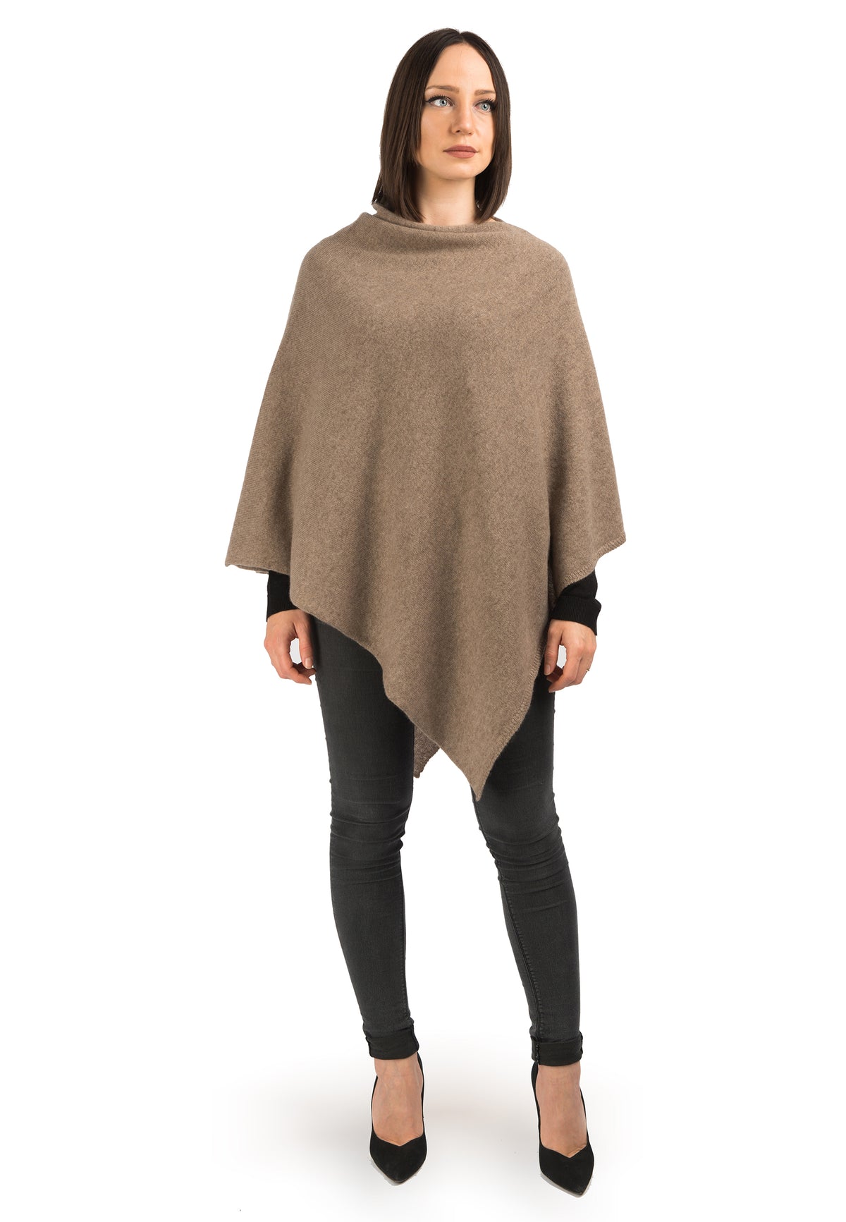 Poncho 100 % Kaschmir, Farbe Nerz | Dalle Piane Cashmere
