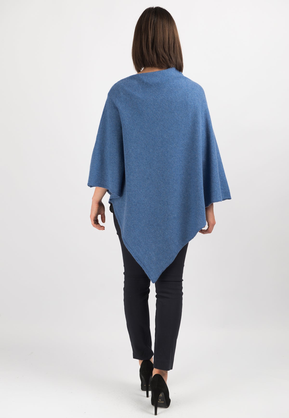 Poncho 100 % Kaschmir, Farbe Hellblau, Ansicht 3 | Dalle Piane Cashmere