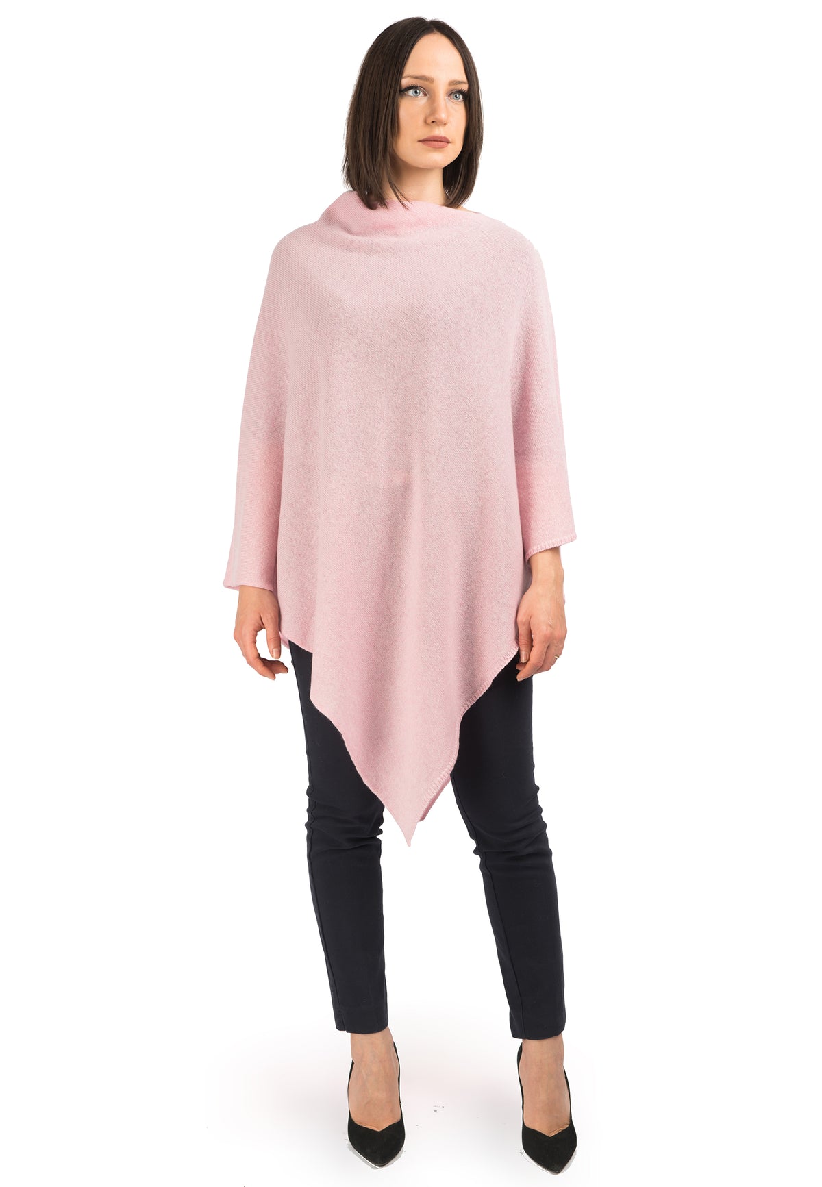 Poncho 100 % Kaschmir, Farbe Rosa | Dalle Piane Cashmere