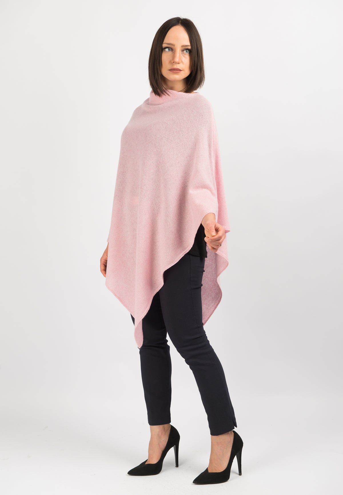 Poncho 100 % Kaschmir, Farbe Rosa, Ansicht 2 | Dalle Piane Cashmere