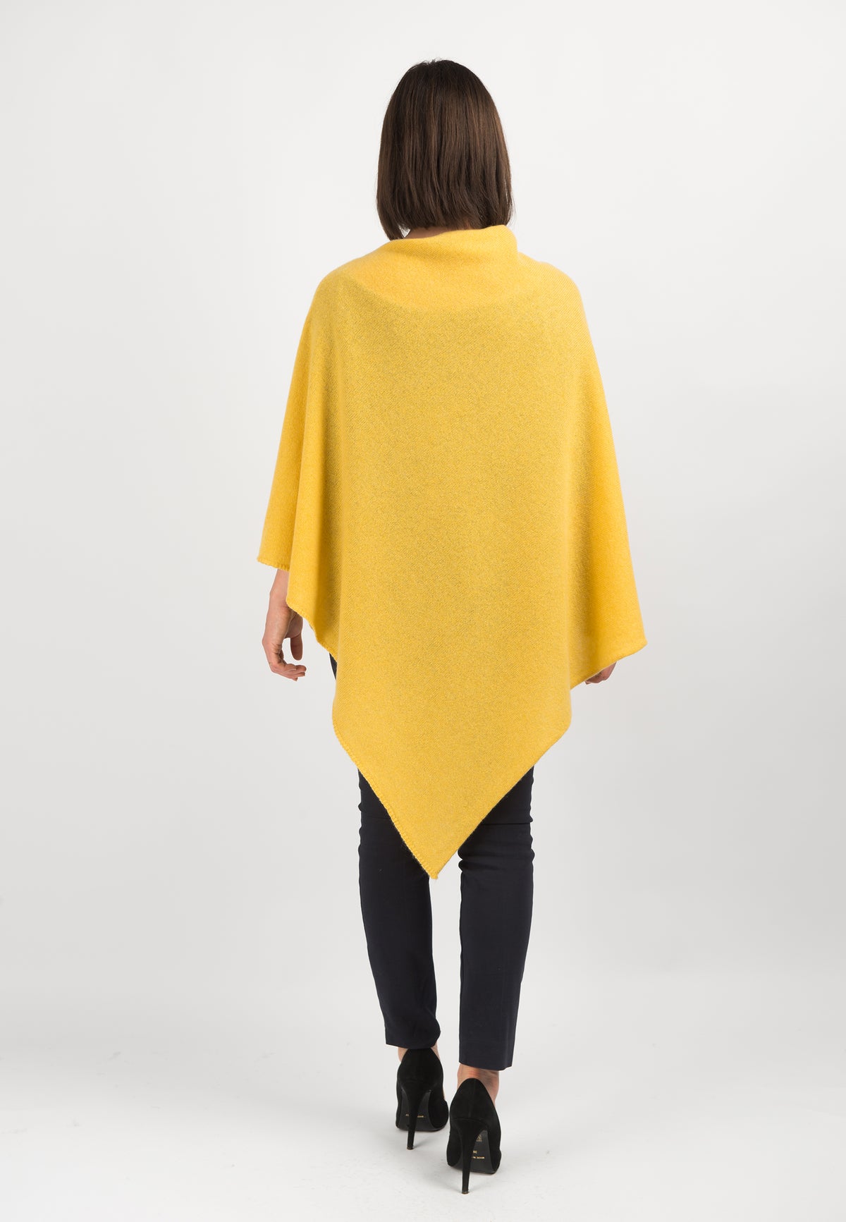 Poncho 100 % Kaschmir, Farbe Gelb, Ansicht 3 | Dalle Piane Cashmere