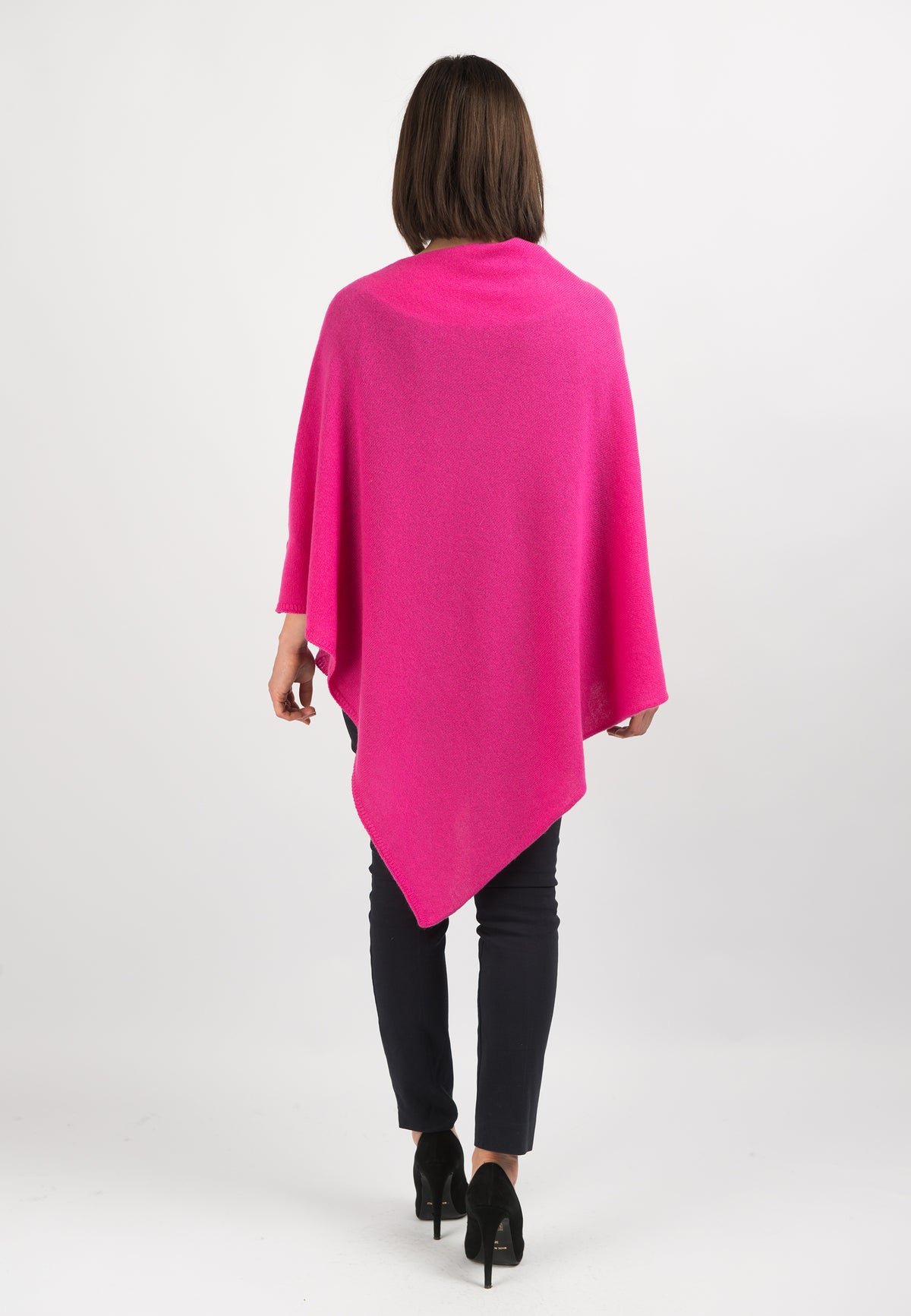 Poncho 100 % Kaschmir, Farbe Fuchsia, Ansicht 3 | Dalle Piane Cashmere
