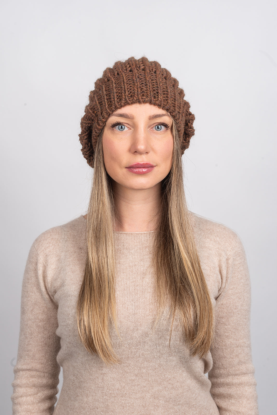Mütze im englischen Strick, Farbe Mokka, Ansicht 3 | Dalle Piane Cashmere