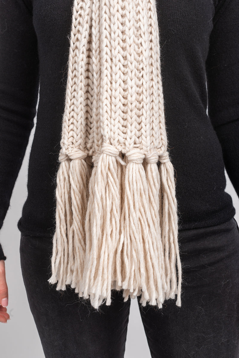Schal im Englischen Rippenstrick mit Fransen | Dalle Piane Cashmere