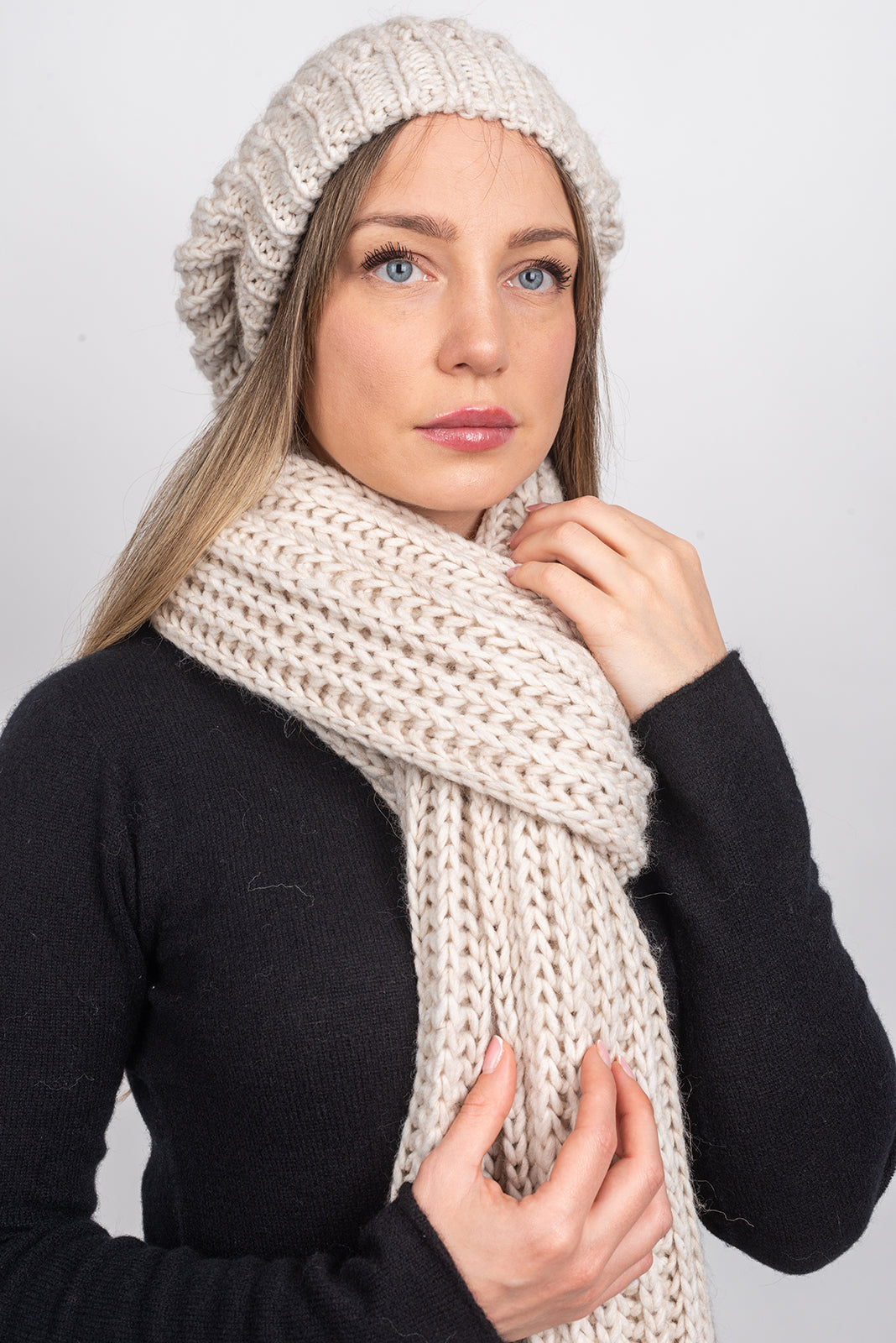 Mütze im englischen Strick, Farbe Beige, Ansicht 4 | Dalle Piane Cashmere