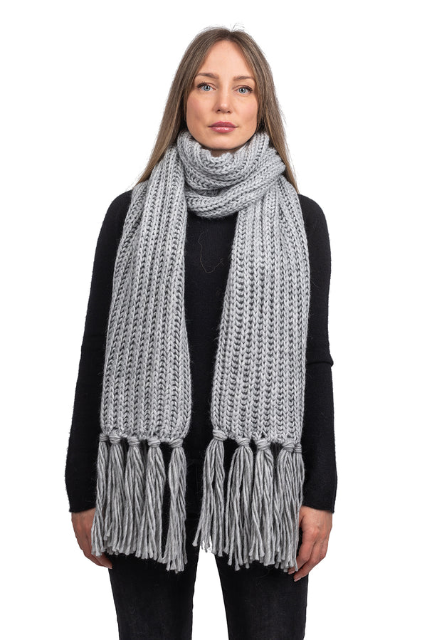 Schal im Englischen Rippenstrick mit Fransen | Dalle Piane Cashmere