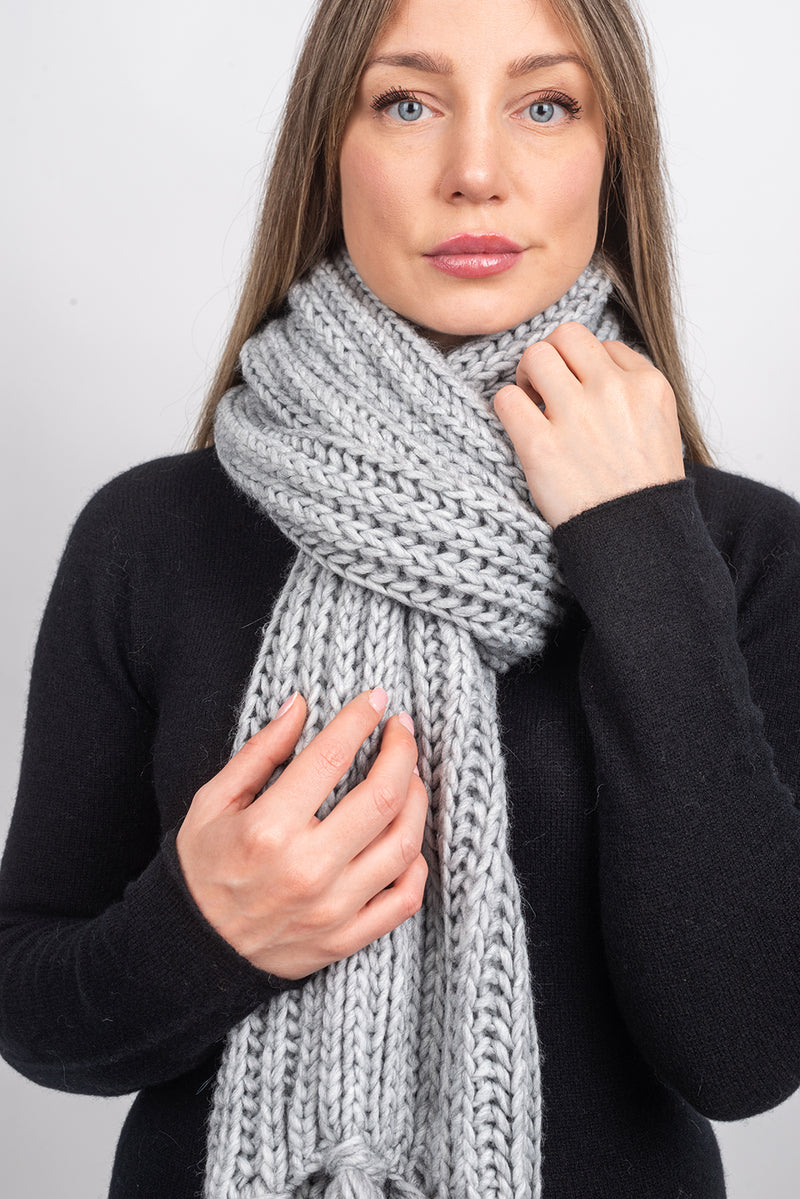 Schal im Englischen Rippenstrick mit Fransen | Dalle Piane Cashmere