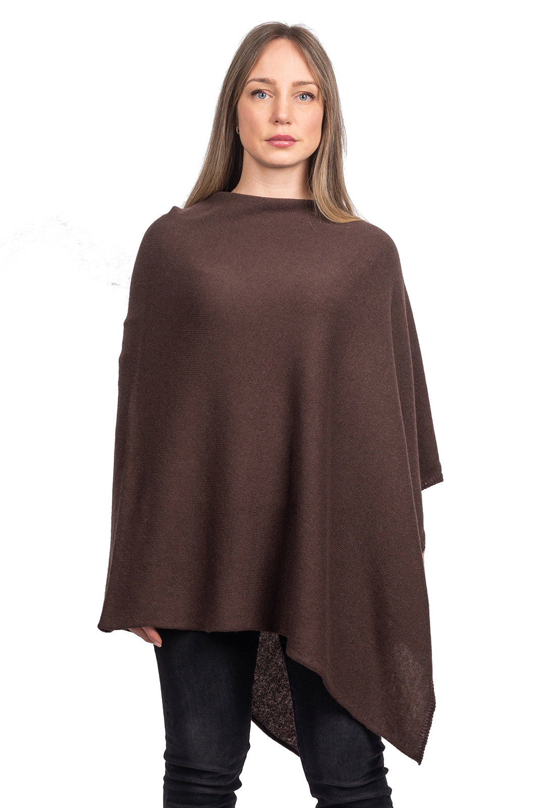 Poncho 100 % Kaschmir, Farbe Braun | Dalle Piane Cashmere