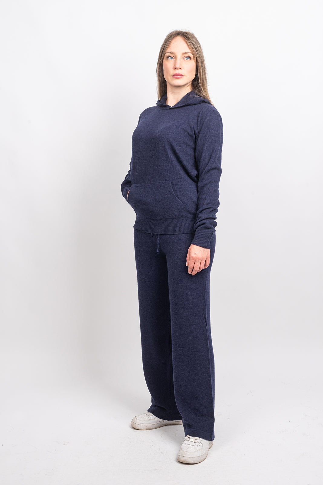 Hose aus Kaschmirmischung, Farbe Blau, Ansicht 2 | Dalle Piane Cashmere