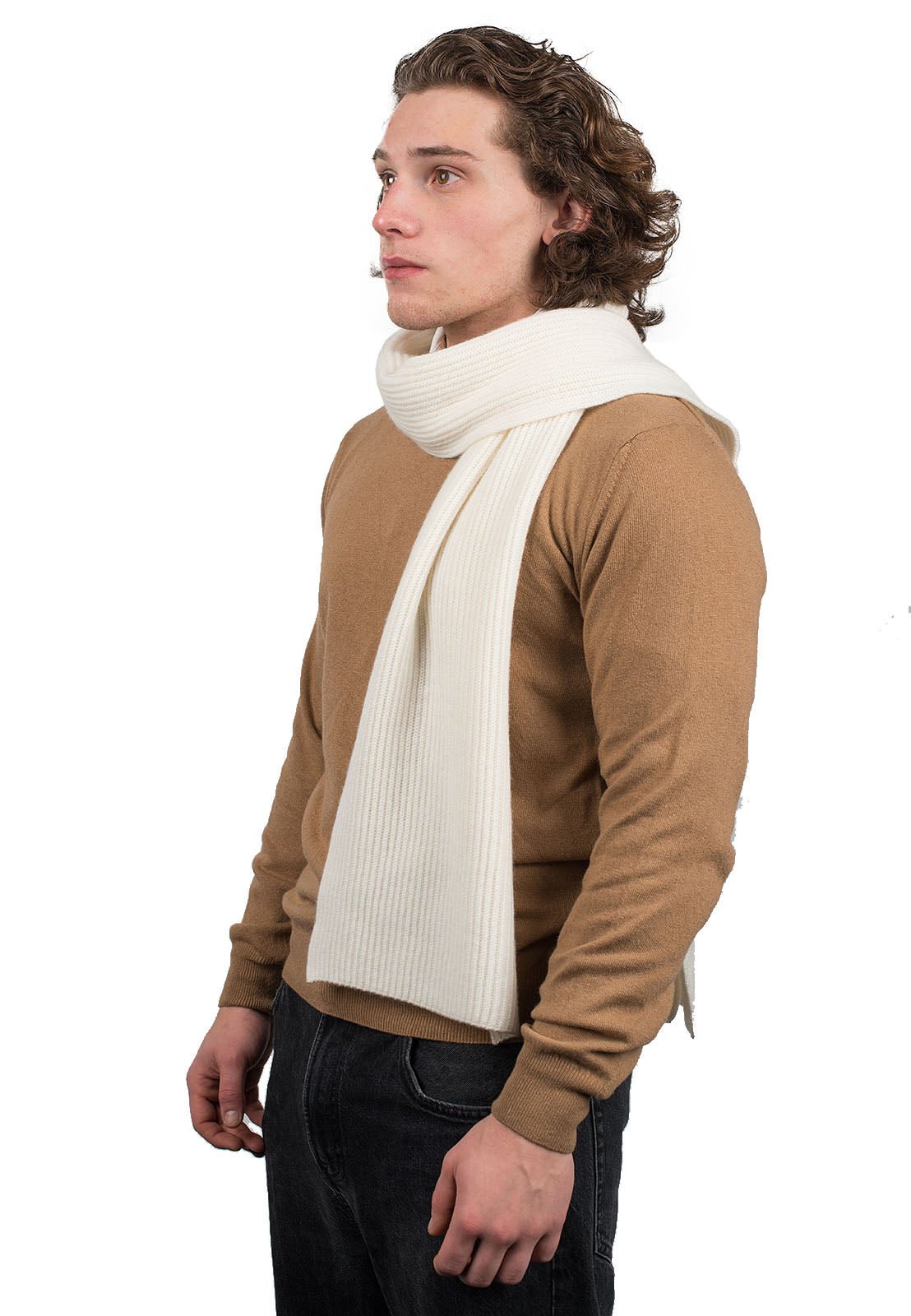 Rippenstich Schal 100 % Kaschmir, Farbe Grau, Ansicht 3 | Dalle Piane Cashmere