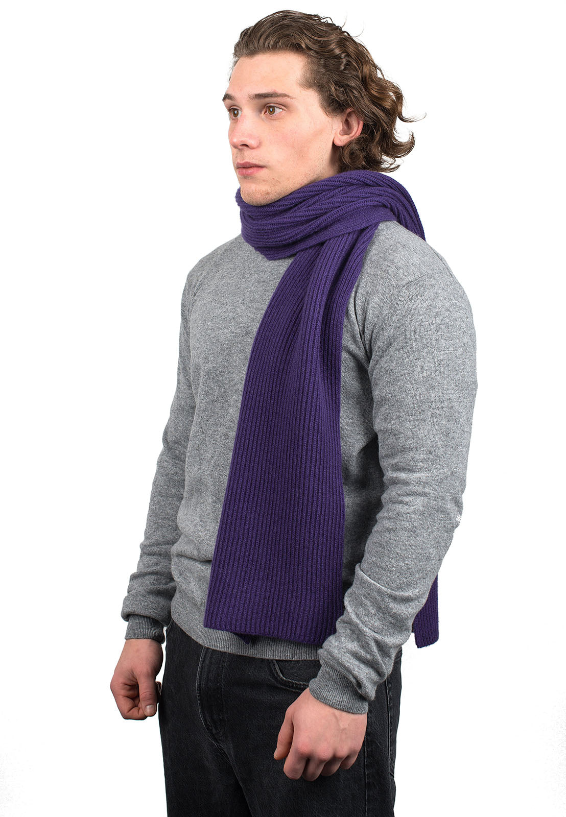 Rippenstich Schal 100 % Kaschmir, Farbe Flieder, Ansicht 3 | Dalle Piane Cashmere