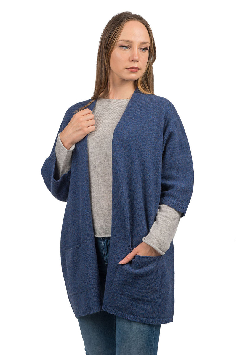 3/4-ärmelige Strickjacke Kaschmirmischung