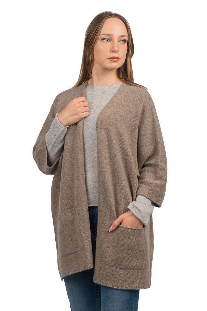 3/4-ärmelige Strickjacke Kaschmirmischung