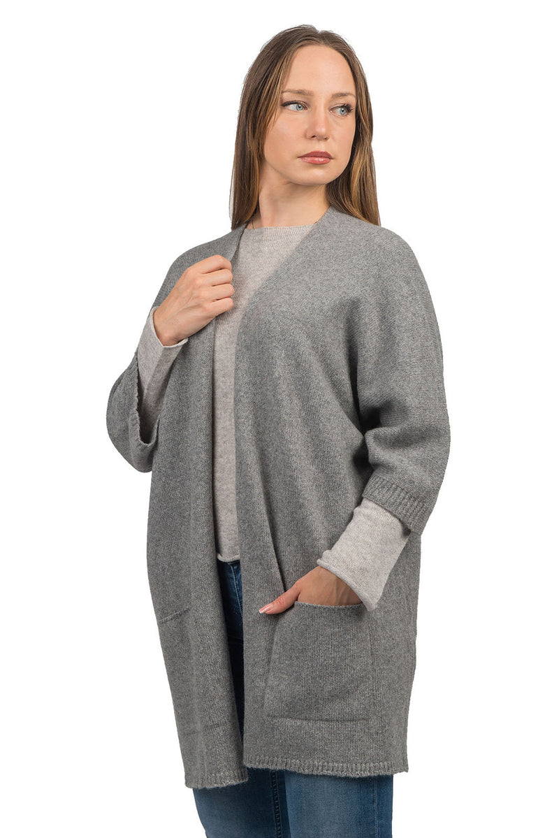 3/4-ärmelige Strickjacke Kaschmirmischung