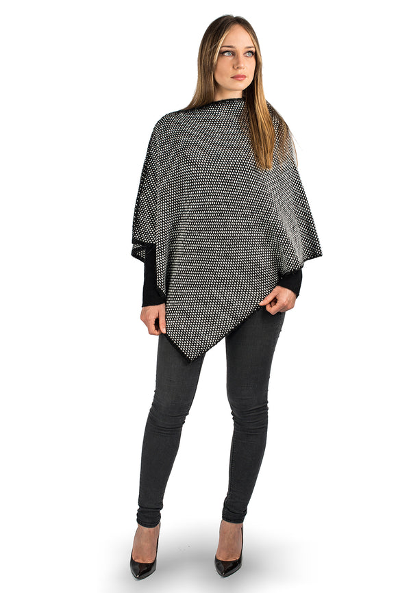 Salz und Pfeffer Poncho | Dalle Piane Cashmere