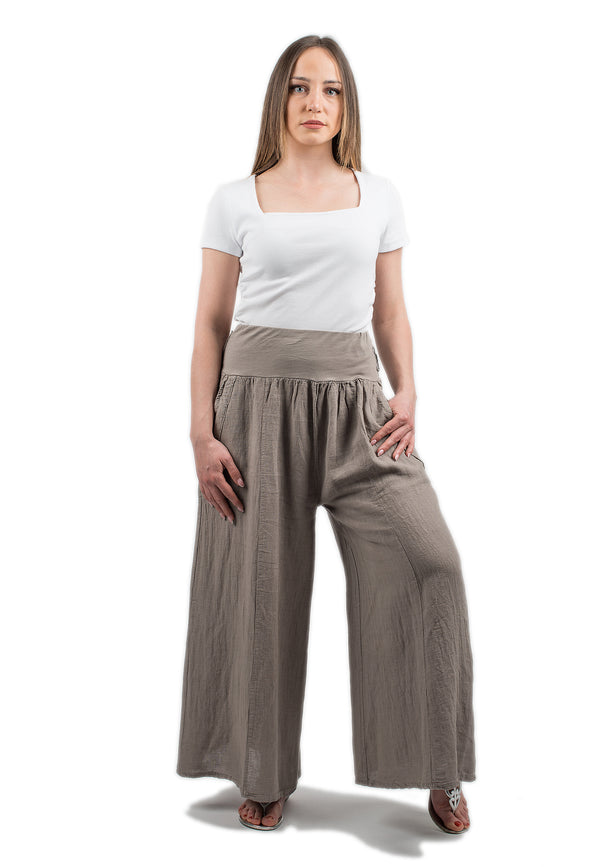 100% Leinen Palazzo-Hose | Dalle Piane Cashmere