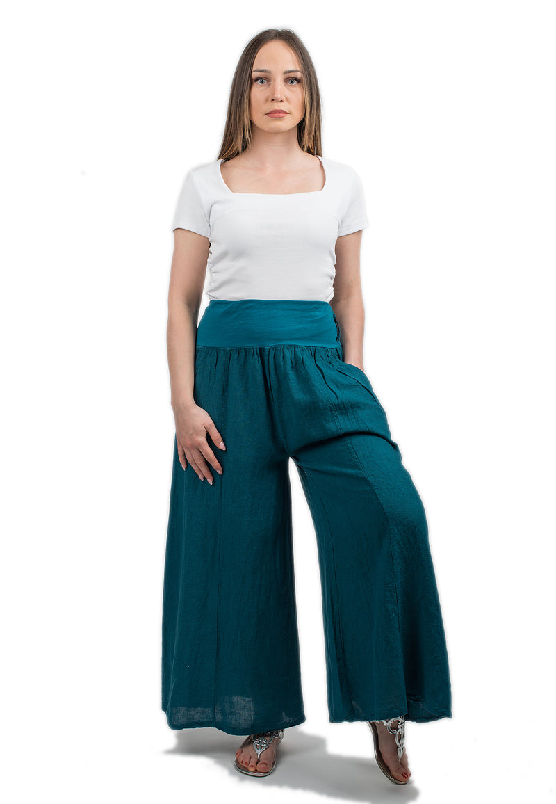 100% Leinen Palazzo-Hose | Dalle Piane Cashmere