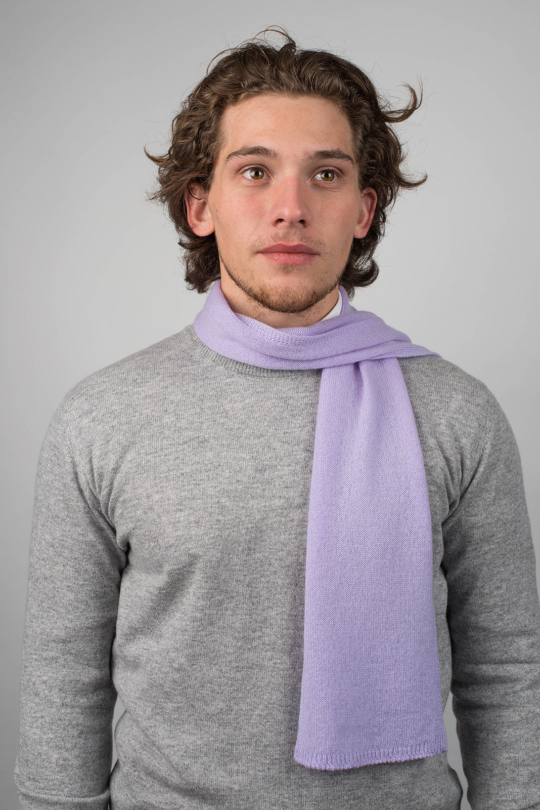 Mini Schal 100 % Kaschmir, Farbe Flieder, Ansicht 2 | Dalle Piane Cashmere