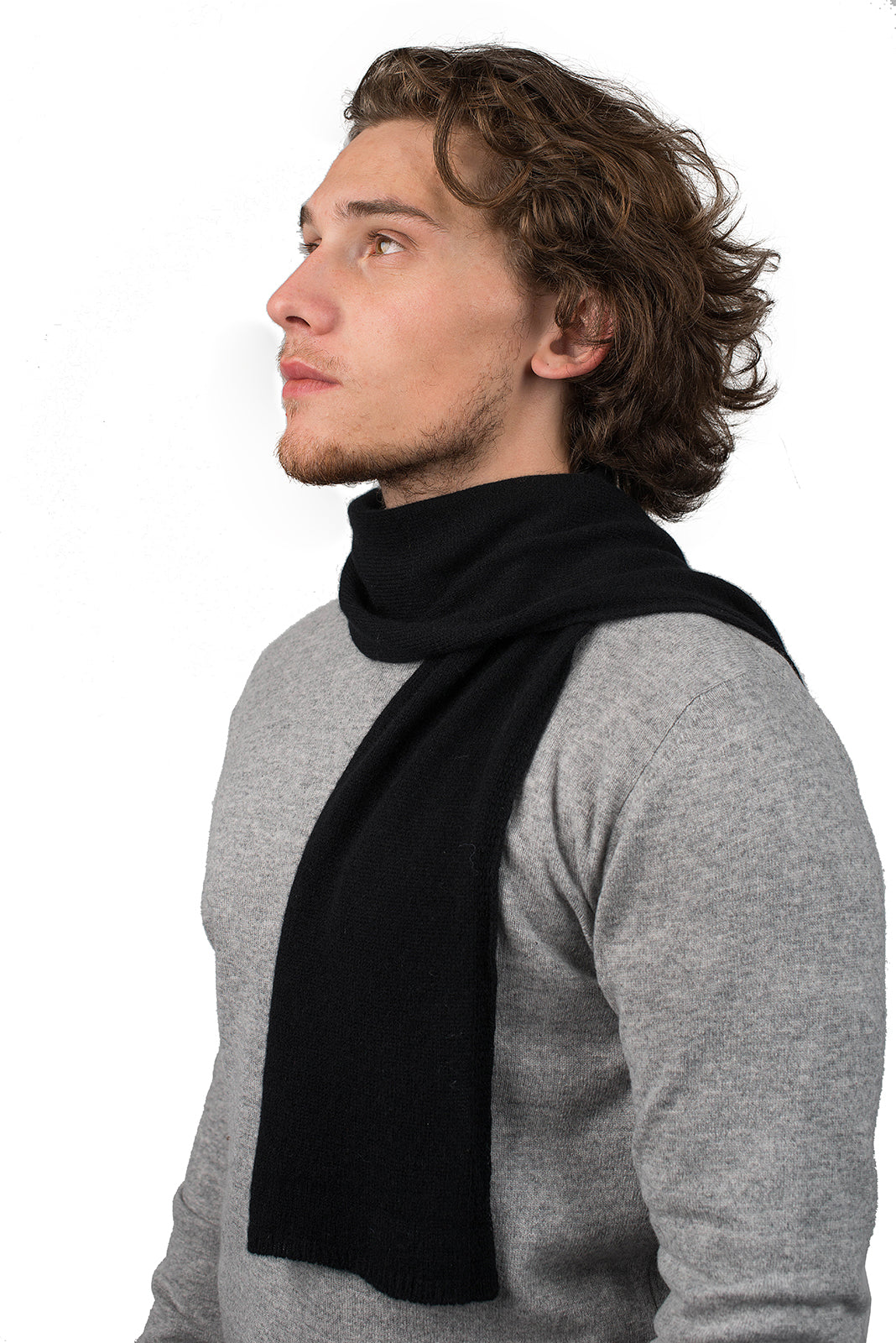Mini Schal 100 % Kaschmir, Farbe Schwarz | Dalle Piane Cashmere