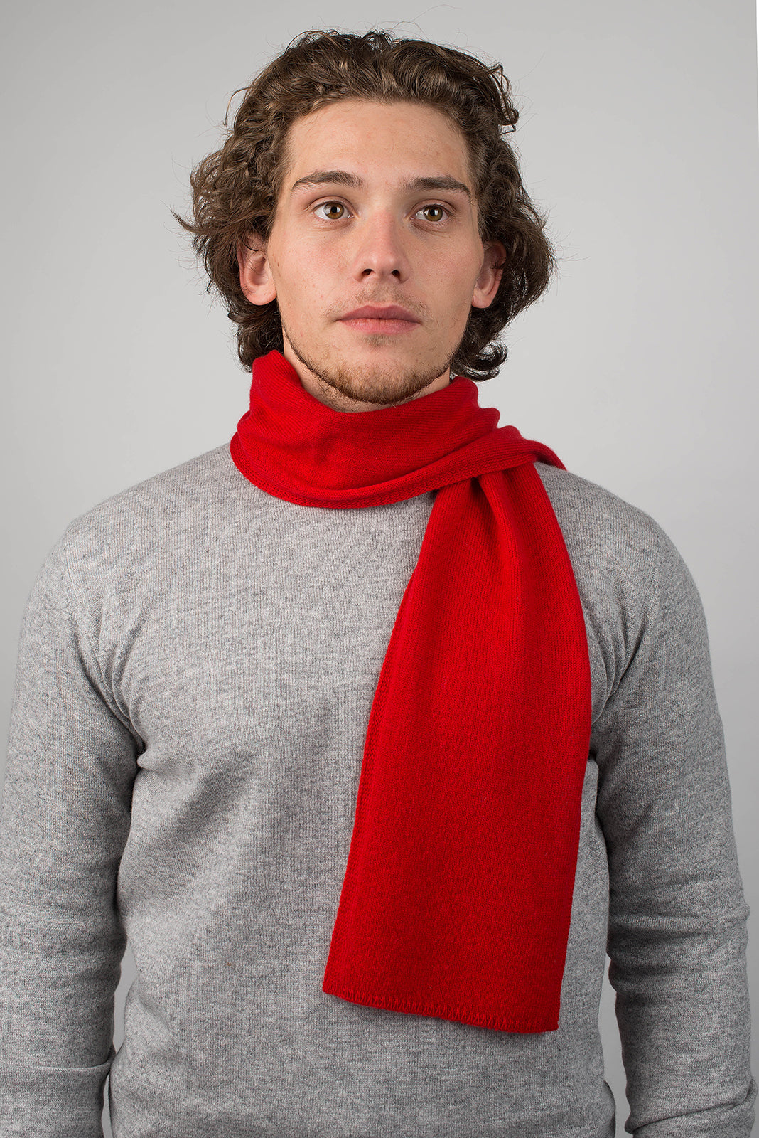 Mini Schal 100 % Kaschmir, Farbe Rot, Ansicht 2 | Dalle Piane Cashmere