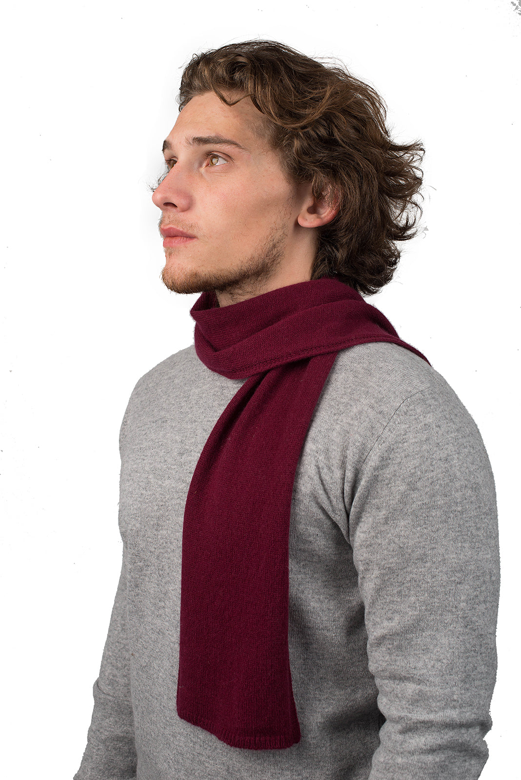 Mini Schal 100 % Kaschmir, Farbe Bordeaux | Dalle Piane Cashmere