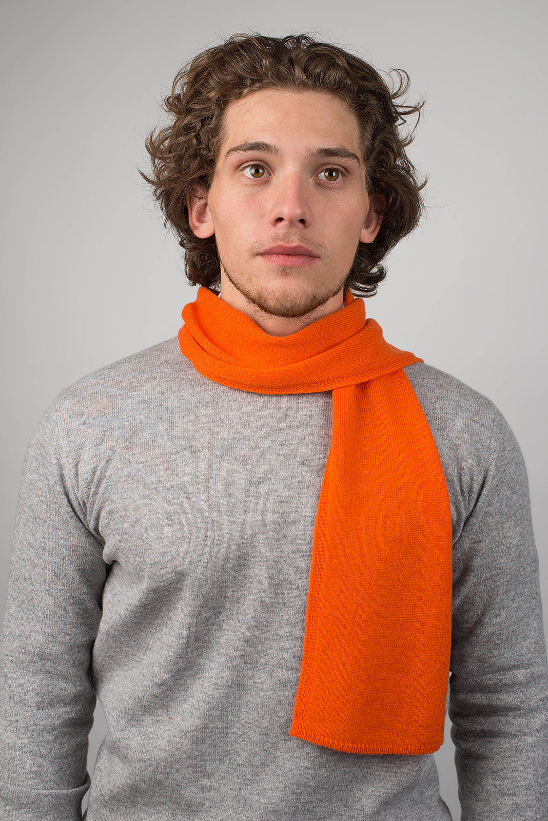 Mini Schal 100 % Kaschmir, Farbe Orange, Ansicht 2 | Dalle Piane Cashmere