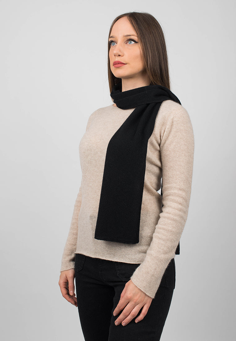 Mini Schal 100 % Kaschmir, Farbe Schwarz, Ansicht 2 | Dalle Piane Cashmere