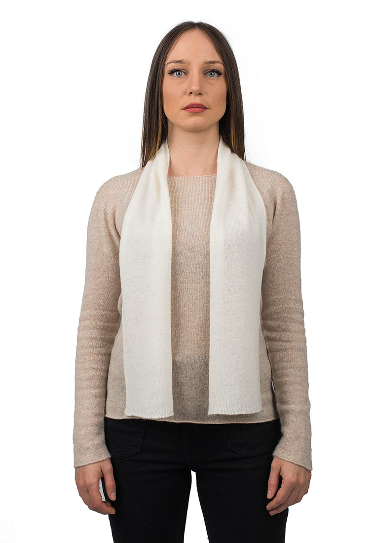 Mini Schal 100 % Kaschmir, Farbe Creme | Dalle Piane Cashmere
