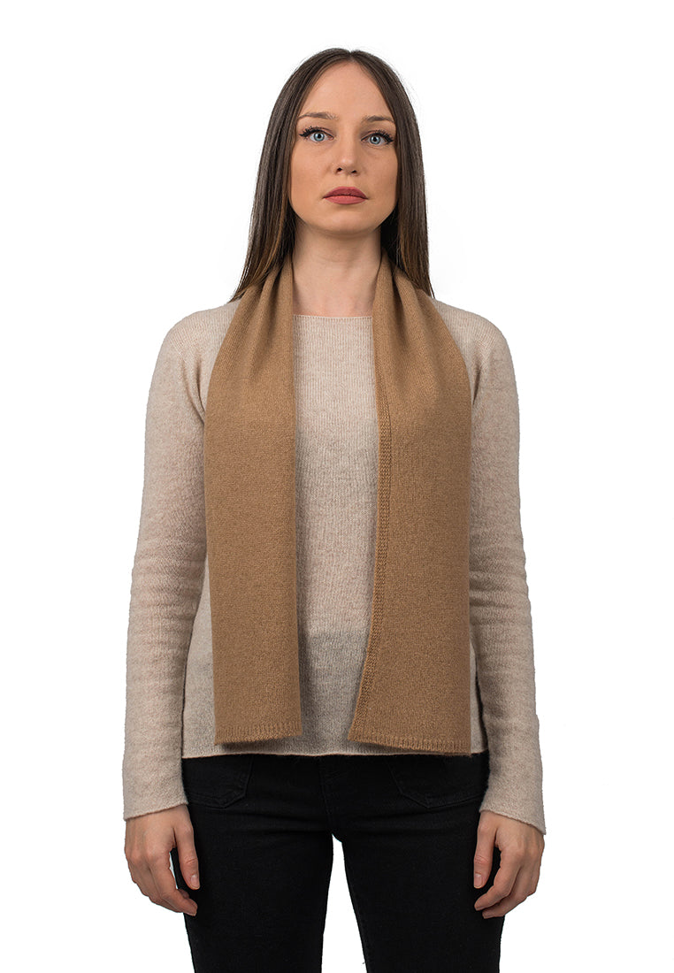 Mini Schal 100 % Kaschmir, Farbe Kamel | Dalle Piane Cashmere