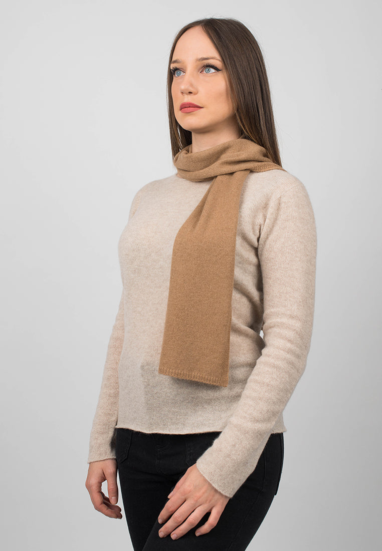 Mini Schal 100 % Kaschmir, Farbe Kamel, Ansicht 2 | Dalle Piane Cashmere