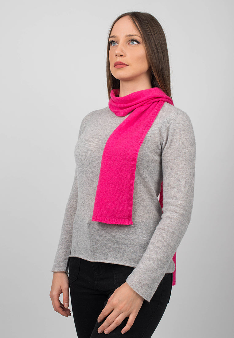 Mini Schal 100 % Kaschmir, Farbe Fuchsia, Ansicht 2 | Dalle Piane Cashmere