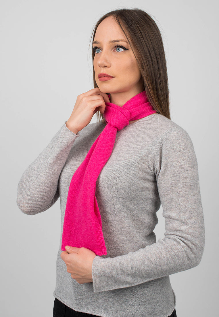 Mini Schal 100 % Kaschmir, Farbe Fuchsia, Ansicht 3 | Dalle Piane Cashmere