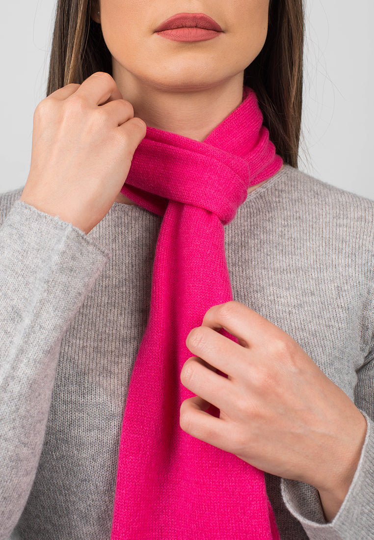 Mini Schal 100 % Kaschmir, Farbe Fuchsia, Ansicht 4 | Dalle Piane Cashmere