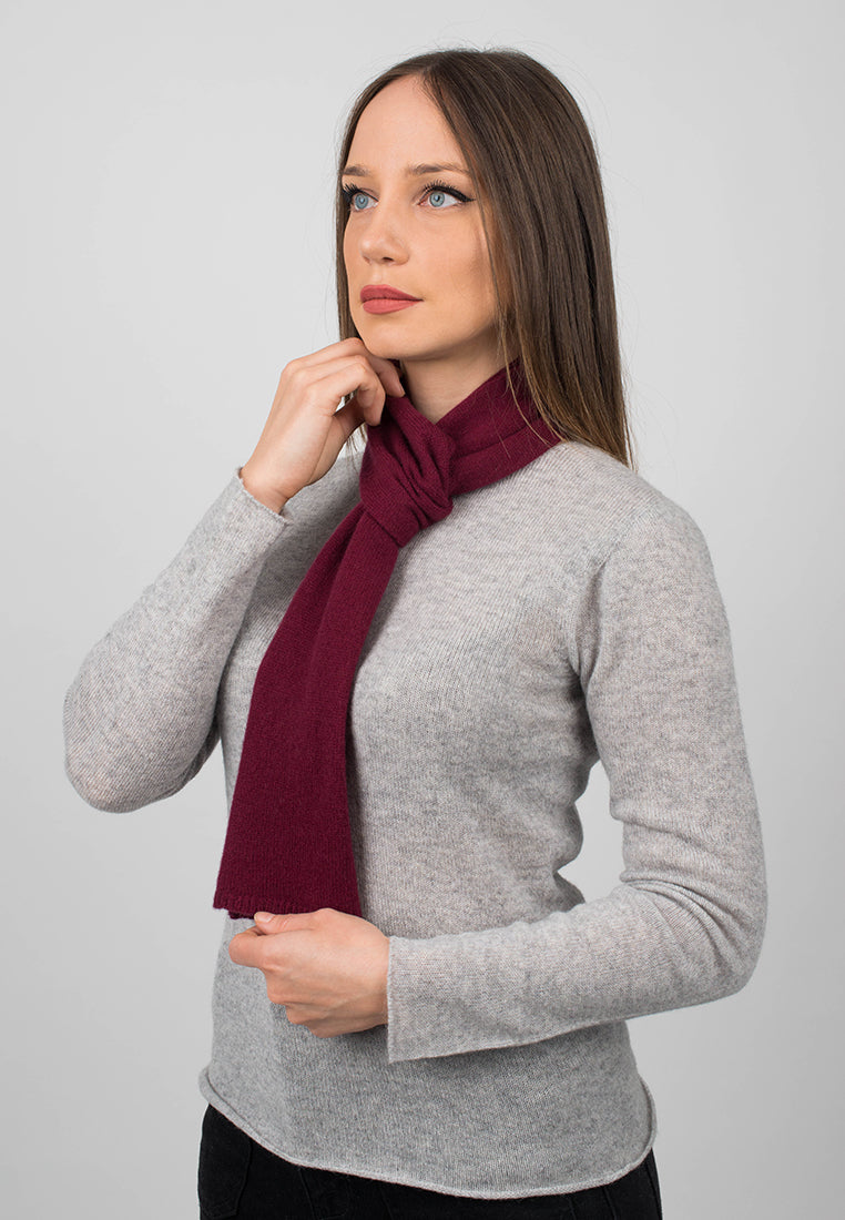 Mini Schal 100 % Kaschmir, Farbe Bordeaux, Ansicht 3 | Dalle Piane Cashmere